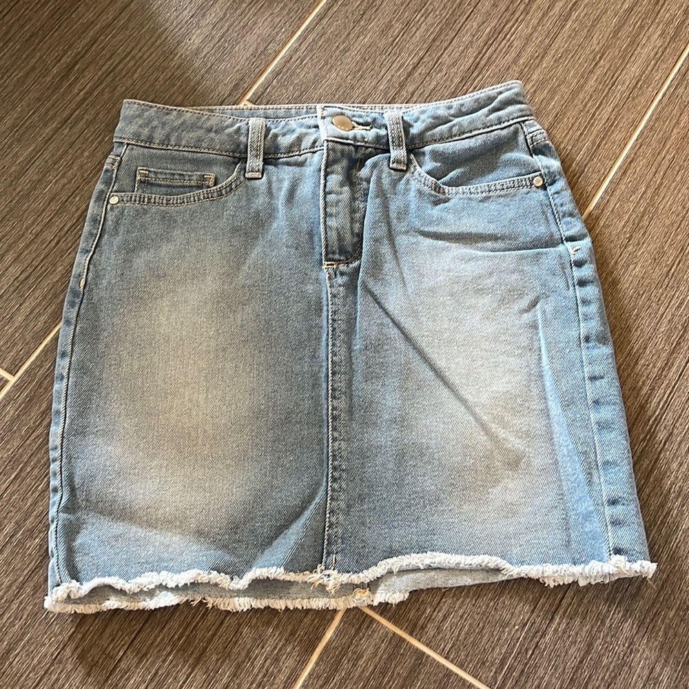 Light wash skirt
